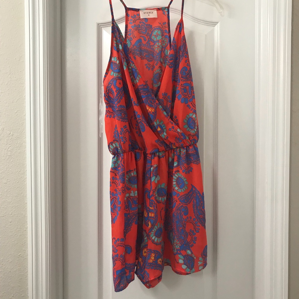 Everly Coral Print Romper